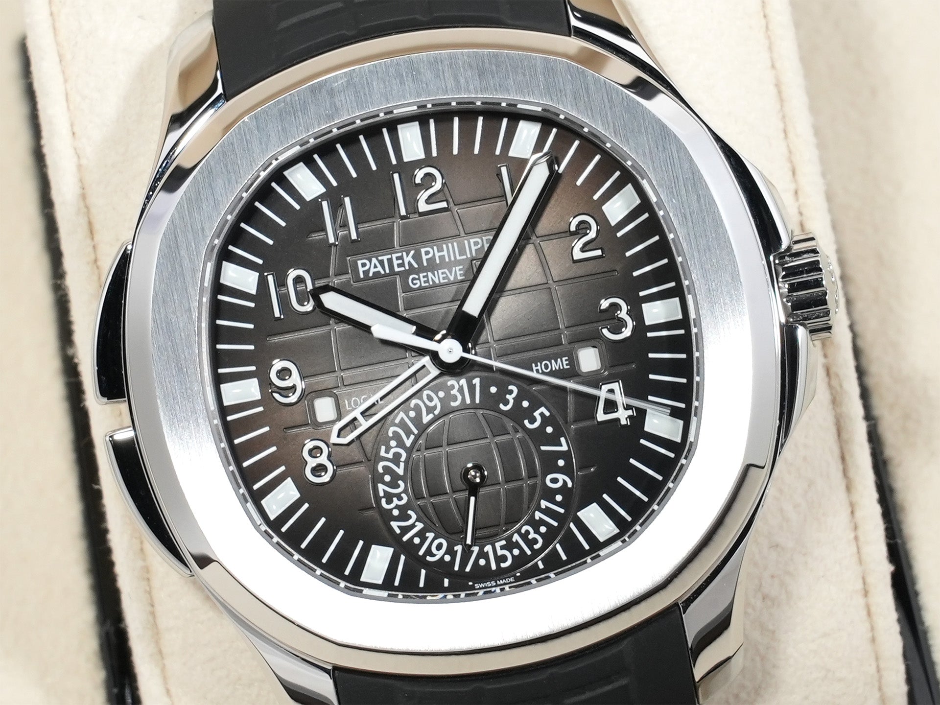 パテックフィリップ アクアノート トラベルタイム Ref.5164A-001 ステンレススチール ブラック文字盤 美品 dzx3jbbd