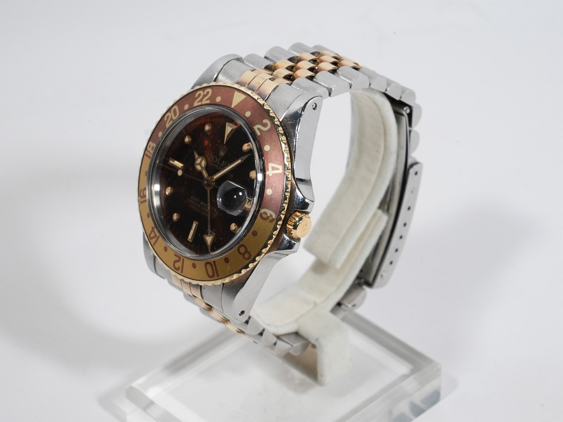 ロレックス GMTマスター Ref.16753 ステンレススチール/イエローゴールド ブラウン文字盤 ジュビリーブレスレット 中古 e63tpsfz