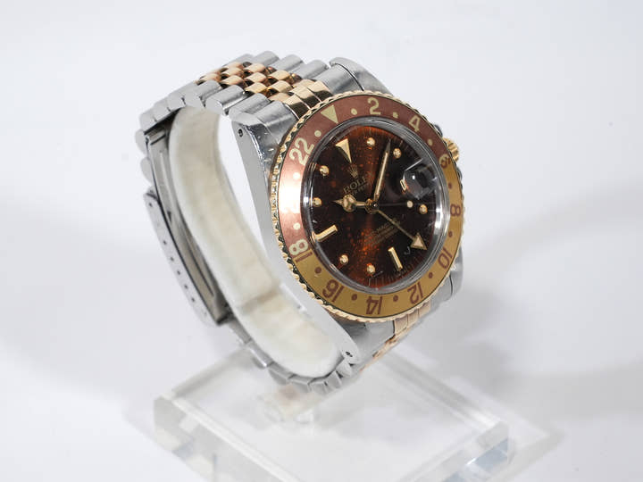 ロレックス GMTマスター Ref.16753 ステンレススチール/イエローゴールド ブラウン文字盤 ジュビリーブレスレット 中古 e63tpsfz