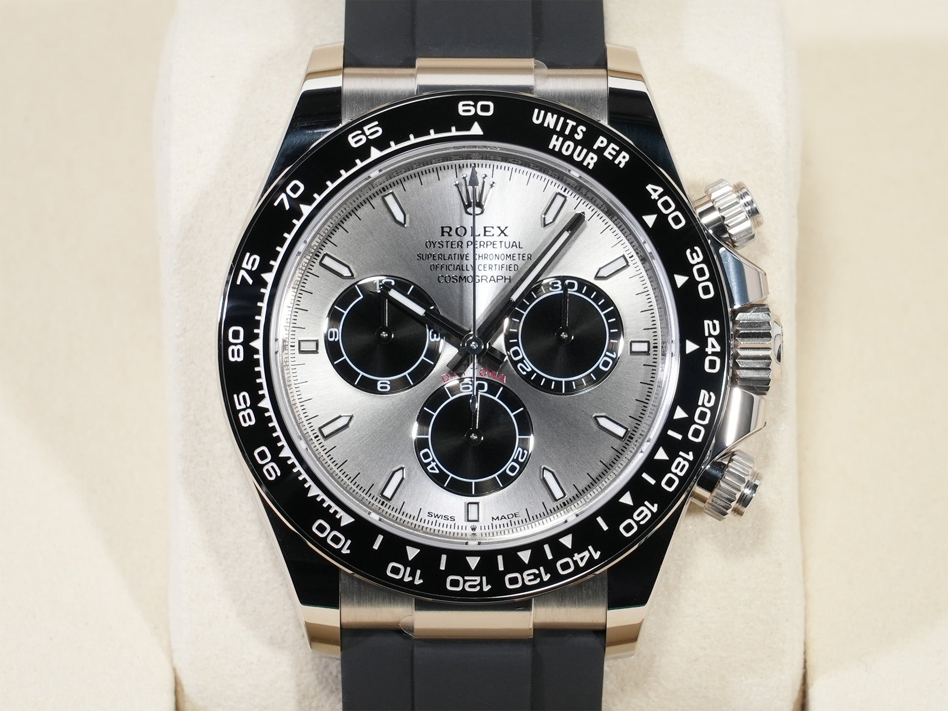 ロレックス デイトナ Ref.126519LN ホワイトゴールド スチールxブライトブラック文字盤 未使用 hyatn89k