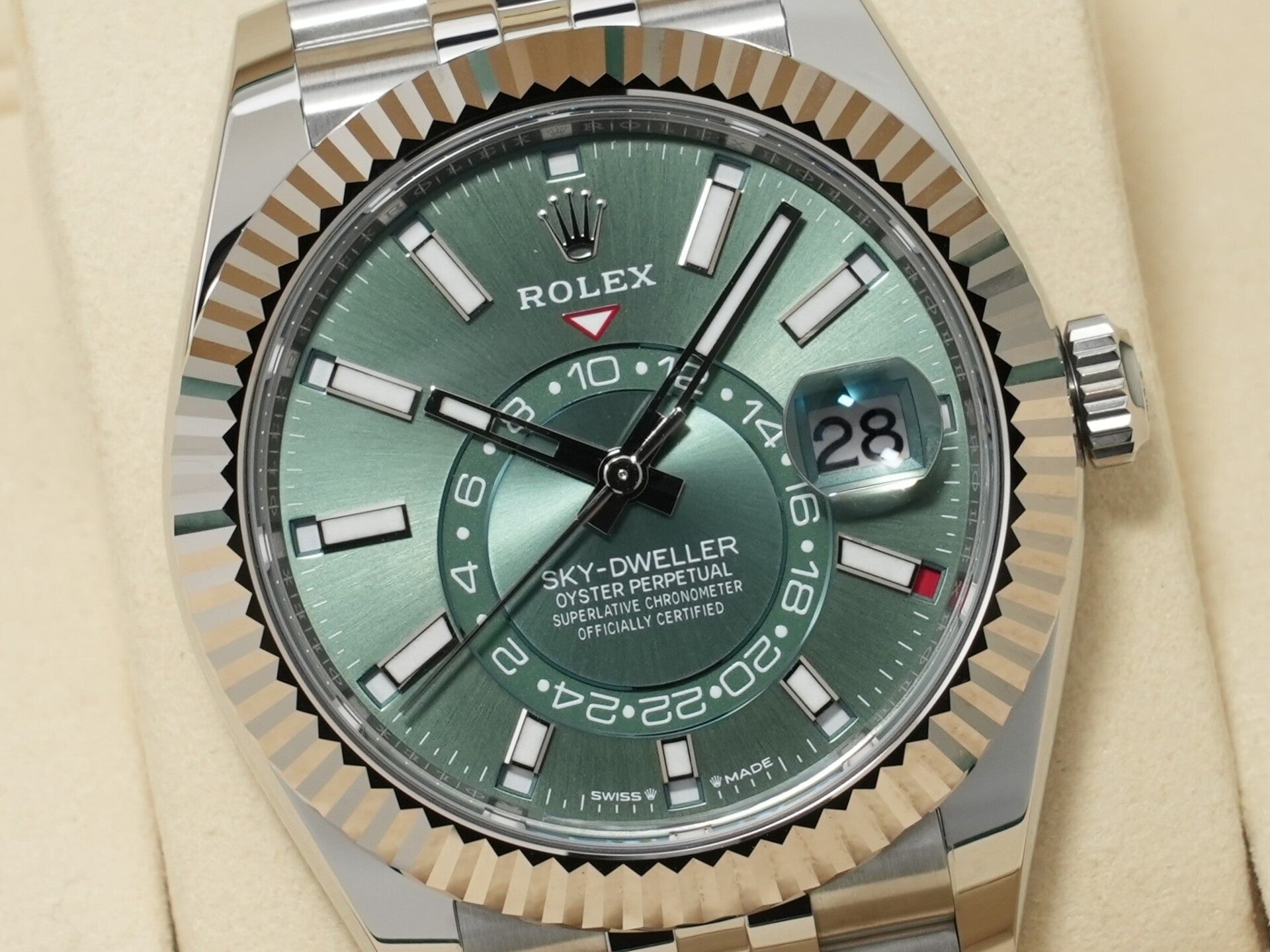 ロレックス スカイドゥエラー Ref.336934 ステンレススチール/ホワイトゴールド ミントグリーン文字盤 ジュビリーブレスレット 未使用 gux4nxd8