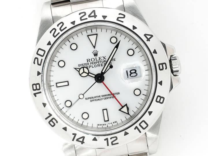 ロレックス エクスプローラーII Ref.16570 ステンレススチール ホワイト文字盤 オイスターブレスレット 中古 de6w5cz6