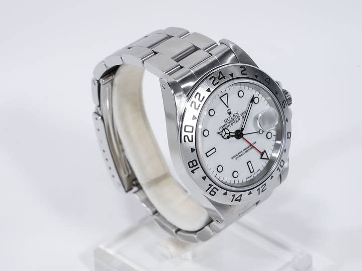 ロレックス エクスプローラーII Ref.16570 ステンレススチール ホワイト文字盤 オイスターブレスレット 中古 de6w5cz6