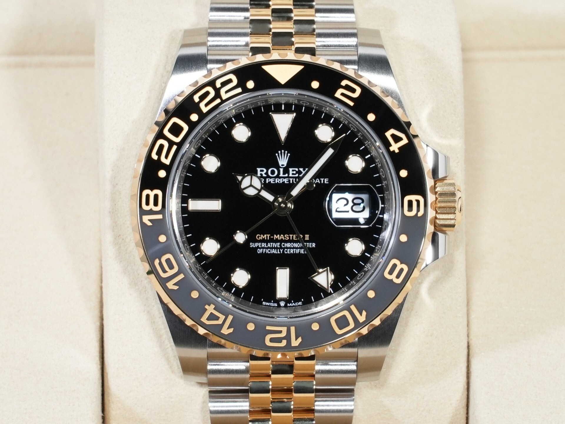 ロレックス GMTマスターII Ref.126713GRNR ステンレススチール/イエローゴールド ブラック文字盤 ジュビリーブレスレット 未使用 m47xare5