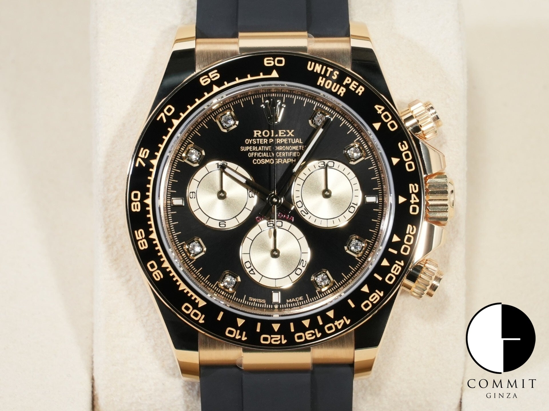 ロレックス デイトナ Ref.126518LN イエローゴールド ブライトブラックxゴールデンx8Pダイヤ文字盤 未使用 ic4ussz5