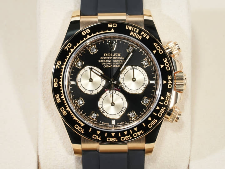 ロレックス デイトナ Ref.126518LN イエローゴールド ブライトブラックxゴールデンx8Pダイヤ文字盤 未使用 ic4ussz5