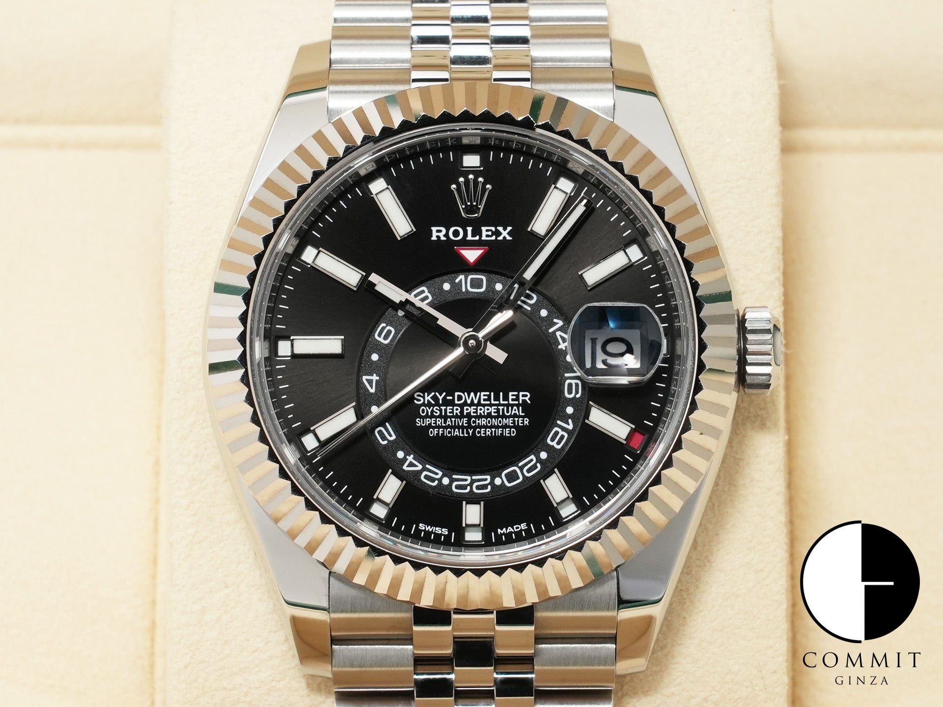 ロレックス スカイドゥエラー Ref.326934 ステンレススチール/ホワイトゴールド ブラック文字盤 ジュビリーブレスレット 中古 zk7jigad