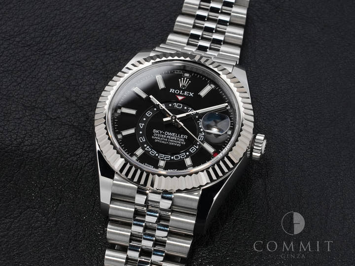 ロレックス スカイドゥエラー Ref.326934 ステンレススチール/ホワイトゴールド ブラック文字盤 ジュビリーブレスレット 中古 zk7jigad