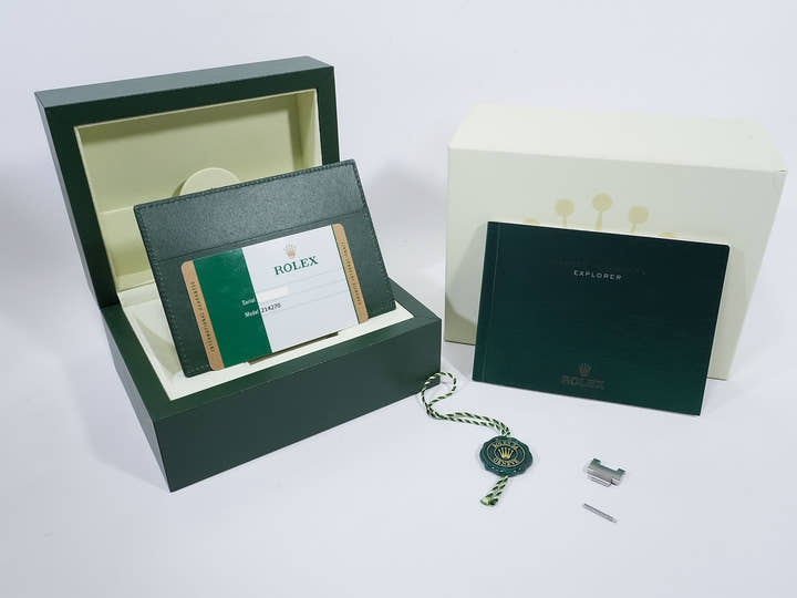 ロレックス エクスプローラーI 鏡面ブラックアウト Ref.214270 ステンレススチール ブラック文字盤 オイスターブレスレット 中古 egy3gcvh