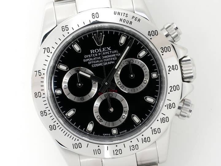 ロレックス デイトナ Ref.116520 ステンレススチール ブラック文字盤 中古 wjp2o8wy