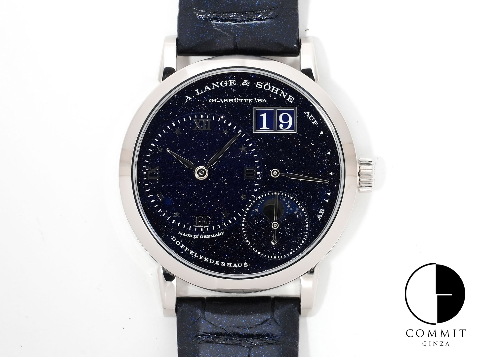 A.ランゲ＆ゾーネ リトル ランゲ1 ムーンフェイズ Ref.182.086 ホワイトゴールド ブルー文字盤 中古 bh9mf4bc