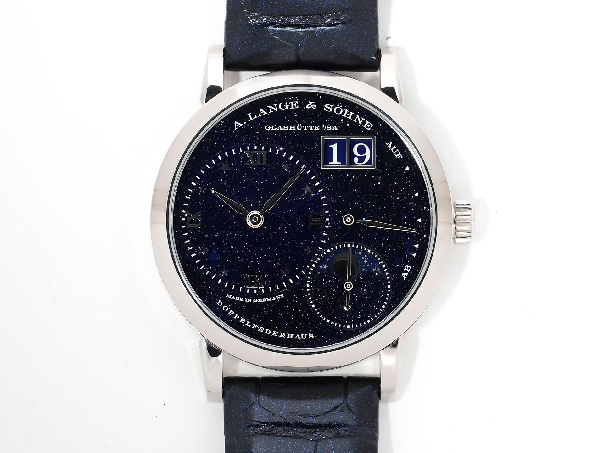 A.ランゲ＆ゾーネ リトル ランゲ1 ムーンフェイズ Ref.182.086 ホワイトゴールド ブルー文字盤 中古 bh9mf4bc