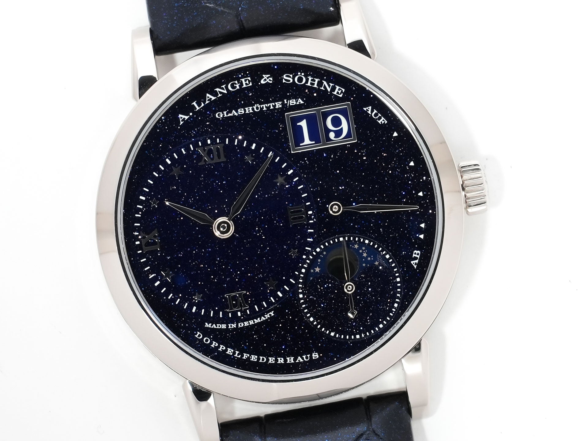 A.ランゲ＆ゾーネ リトル ランゲ1 ムーンフェイズ Ref.182.086 ホワイトゴールド ブルー文字盤 中古 bh9mf4bc
