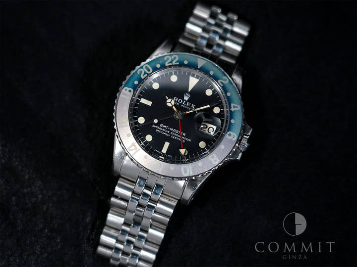 ロレックス GMTマスター Ref.1675 ステンレススチール ブラック文字盤 オイスターブレスレット 中古 7iomiapt