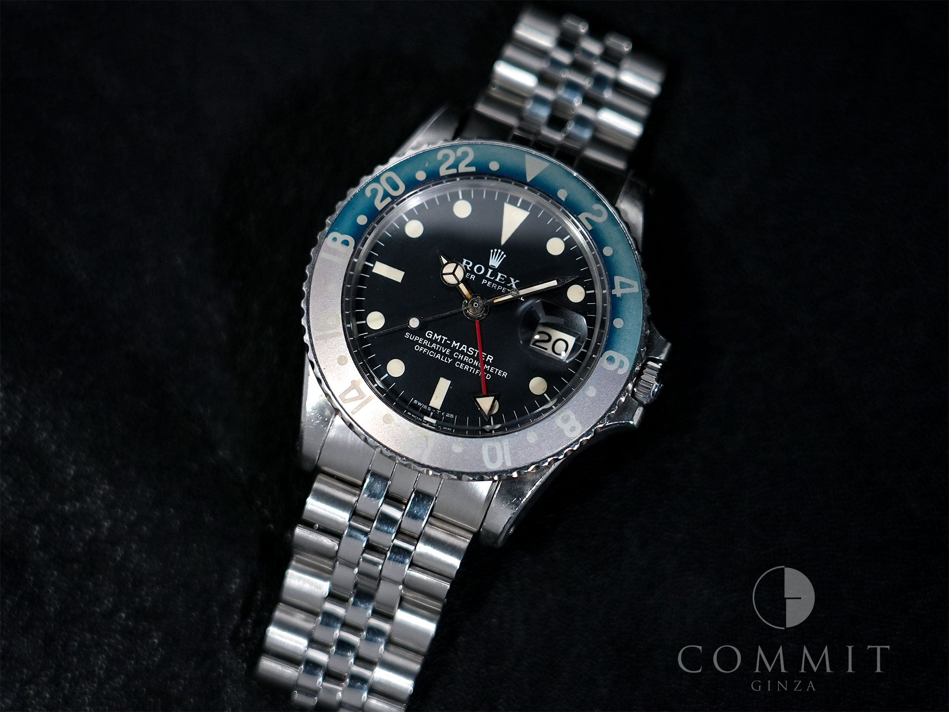 ロレックス GMTマスター Ref.1675 ステンレススチール ブラック文字盤 オイスターブレスレット 中古 7iomiapt