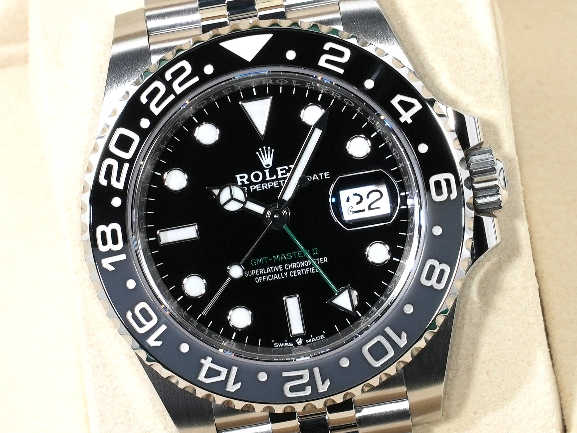 ロレックス GMTマスターII Ref.126710GRNR ステンレススチール ブラック文字盤 ジュビリーブレスレット 未使用 utmj3zvj