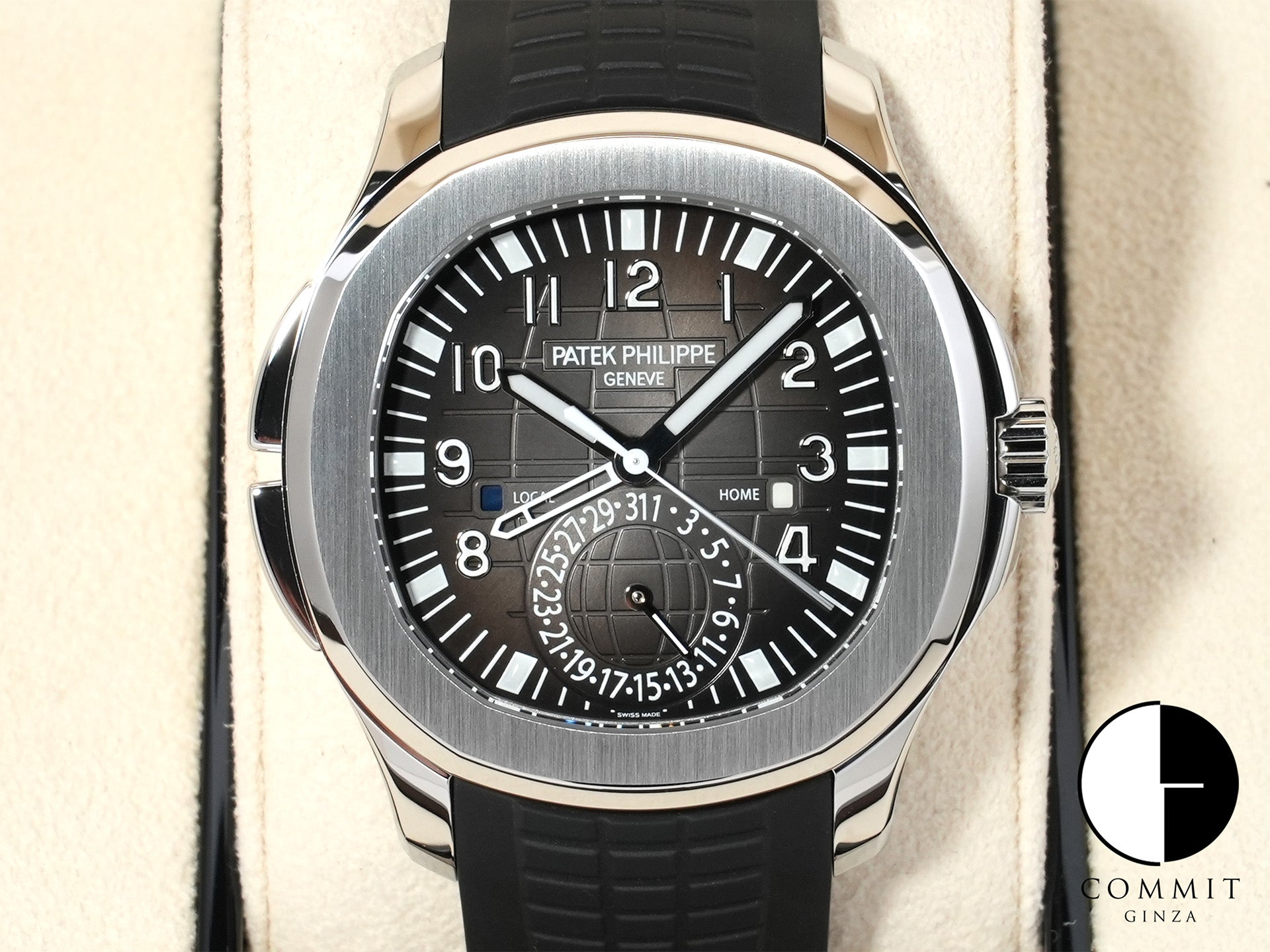 パテックフィリップ アクアノート トラベルタイム Ref.5164A-001 ステンレススチール ブラック文字盤 未使用 pao6xoyr