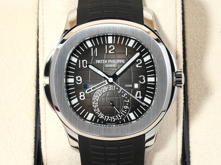 パテックフィリップ アクアノート トラベルタイム Ref.5164A-001 ステンレススチール ブラック文字盤 未使用 pao6xoyr