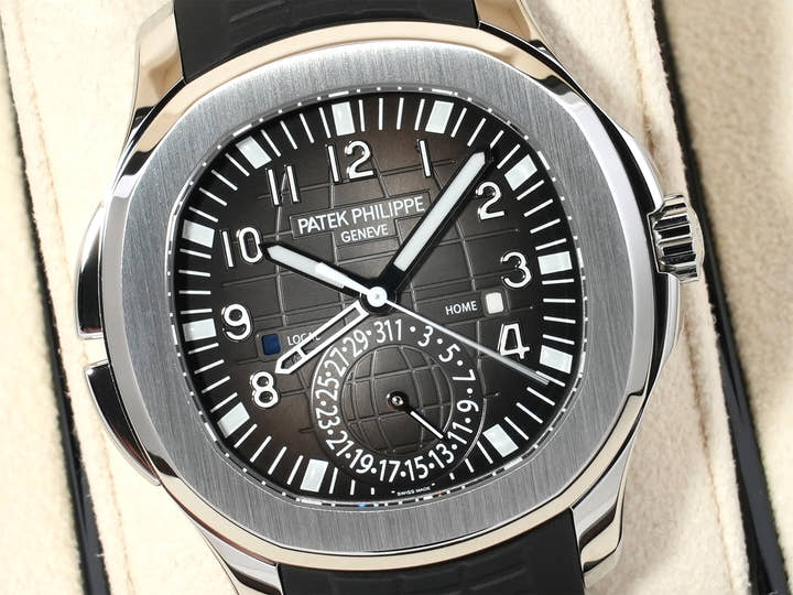 パテックフィリップ アクアノート トラベルタイム Ref.5164A-001 ステンレススチール ブラック文字盤 未使用 pao6xoyr