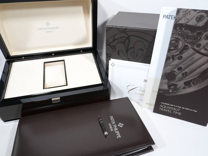 パテックフィリップ アクアノート トラベルタイム Ref.5164A-001 ステンレススチール ブラック文字盤 未使用 pao6xoyr