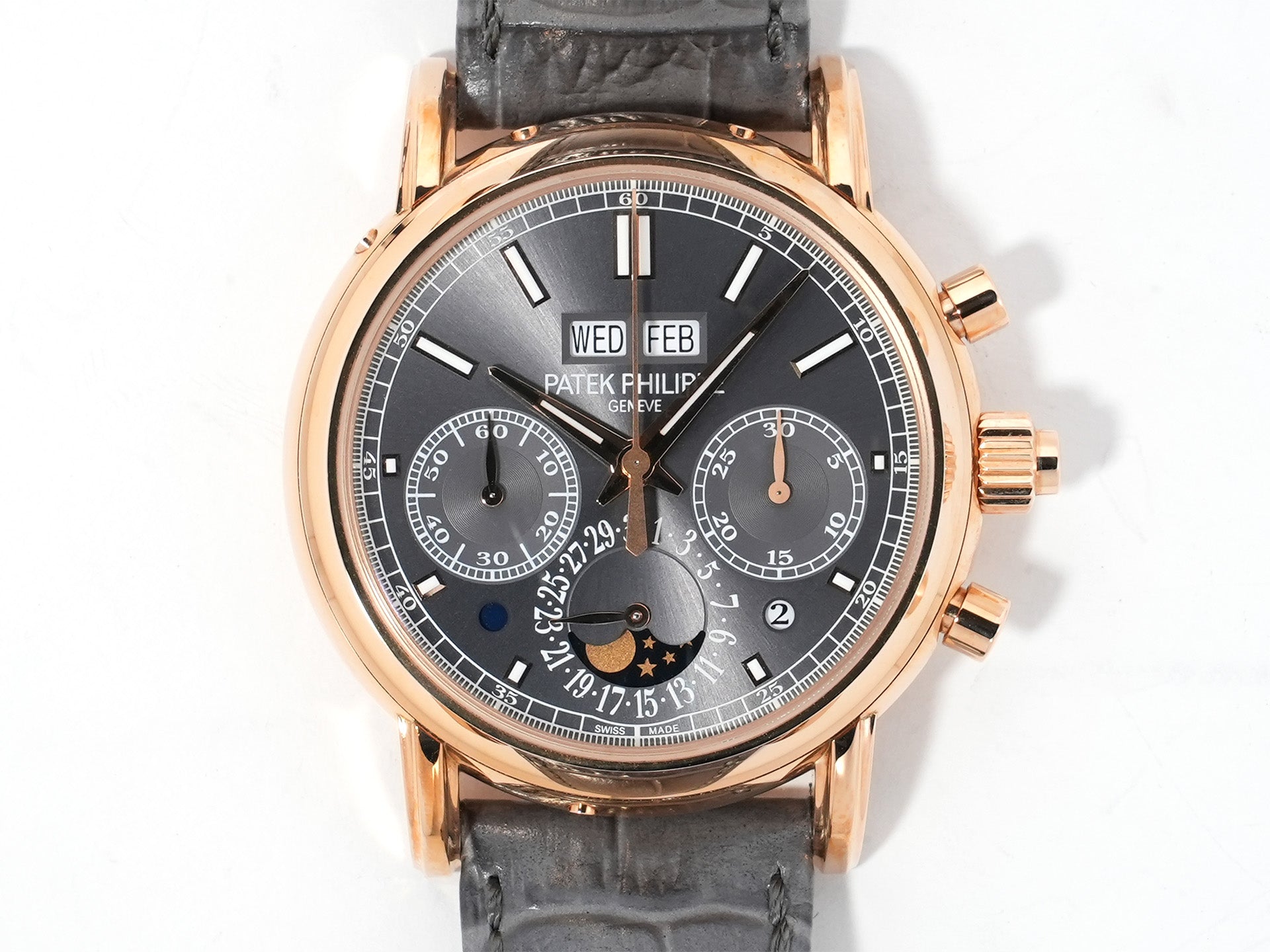 パテックフィリップ パーペチュアルカレンダー スプリットセコンド クロノグラフ Ref.5204R-011 ローズゴールド スレートグレー文字盤 未使用 35wccj5e