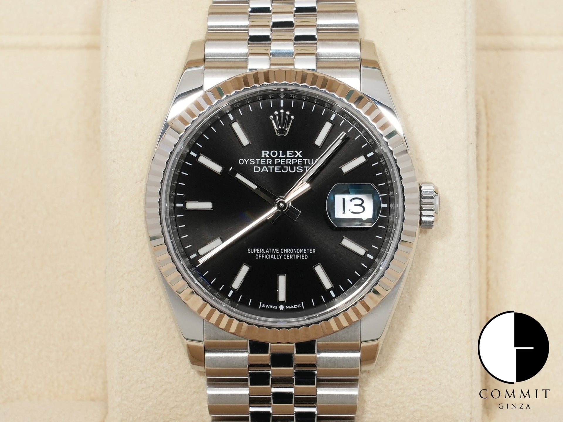 ロレックス デイトジャスト36 Ref.126234 ステンレススチール/ホワイトゴールド ブラック文字盤 ジュビリーブレスレット 美中古 azsb5q6b