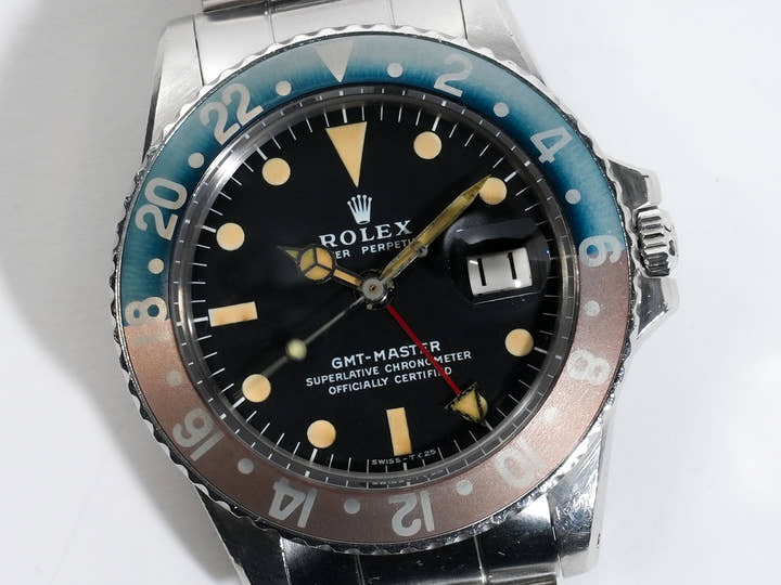 ロレックス GMTマスター Ref.1675 ステンレススチール ブラック文字盤 オイスターブレスレット 中古 9wto6drp