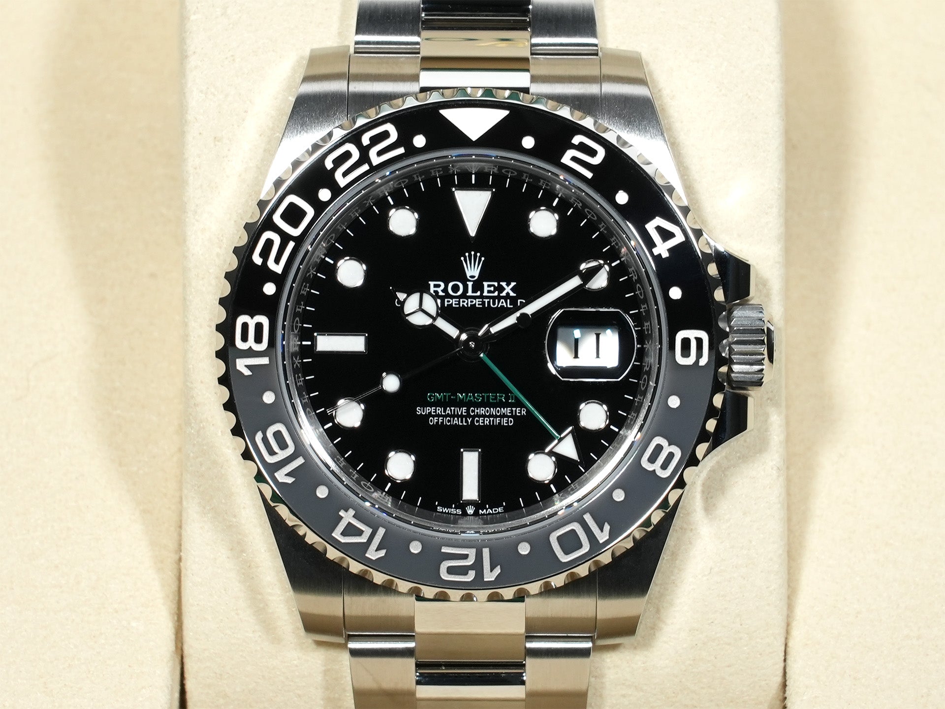 ロレックス GMTマスターII Ref.126710GRNR ステンレススチール ブラック文字盤 オイスターブレスレット 未使用 2hib5iof