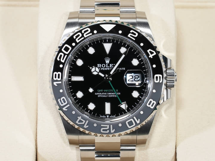Rolex GMT-Master II Ref.126710GRNR Stainless Steel Black Dial Oyster Bracelet Unused anrz2fz9