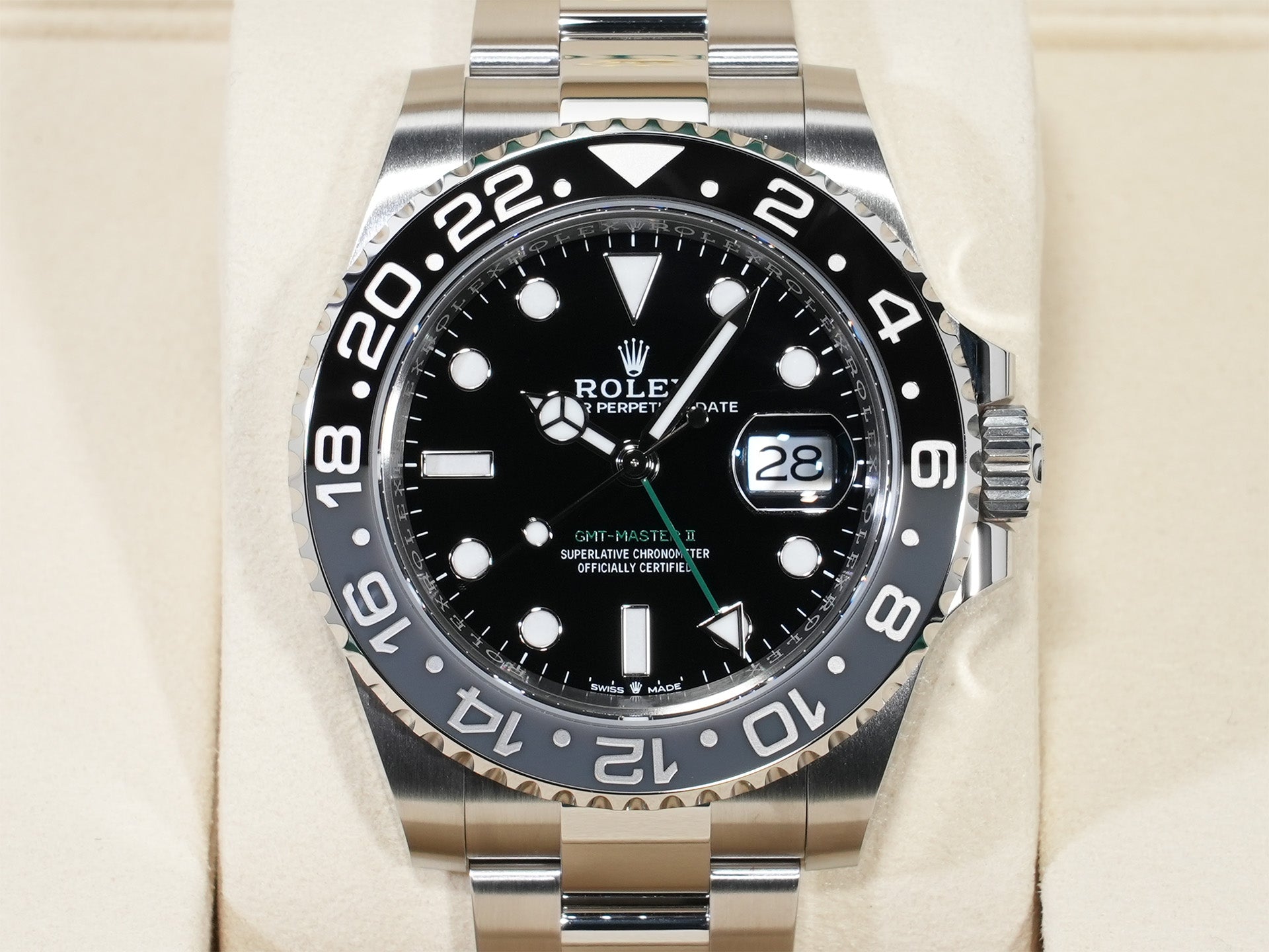 ロレックス GMTマスターII Ref.126710GRNR ステンレススチール ブラック文字盤 オイスターブレスレット 未使用 anrz2fz9