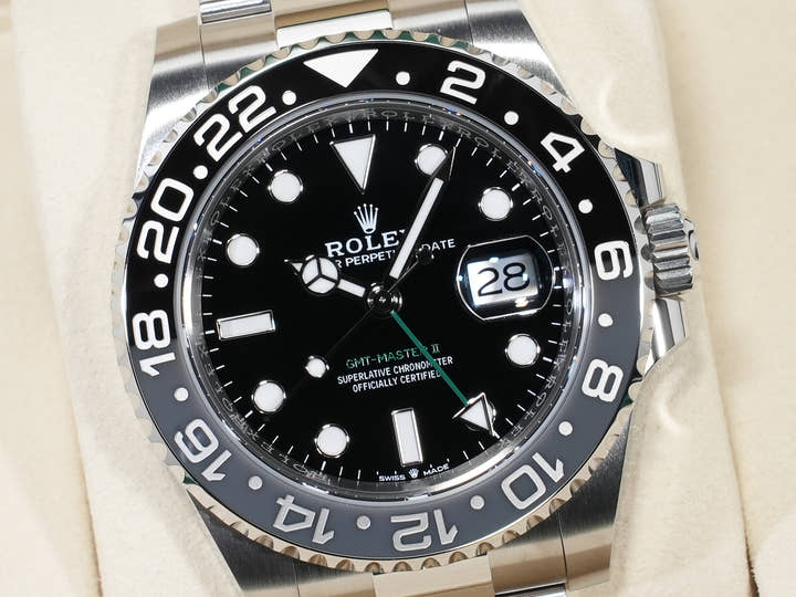 Rolex GMT-Master II Ref.126710GRNR Stainless Steel Black Dial Oyster Bracelet Unused anrz2fz9