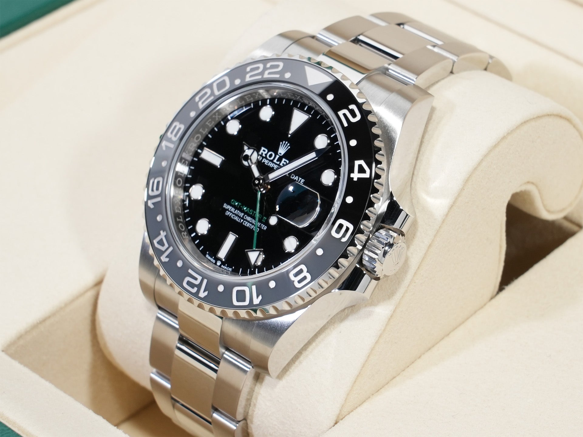 Rolex GMT-Master II Ref.126710GRNR Stainless Steel Black Dial Oyster Bracelet Unused anrz2fz9