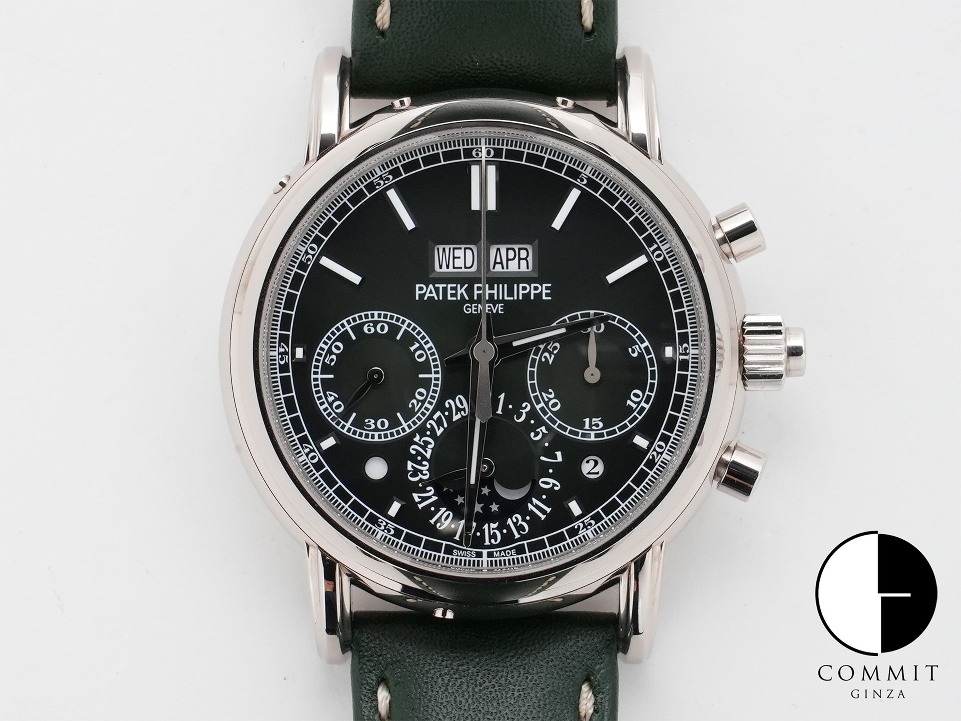 パテックフィリップ パーペチュアルカレンダー スプリットセコンド クロノグラフ Ref.5204G-001 ホワイトゴールド オリーブグリーンソレイユ文字盤 極美品 znbcu9t9