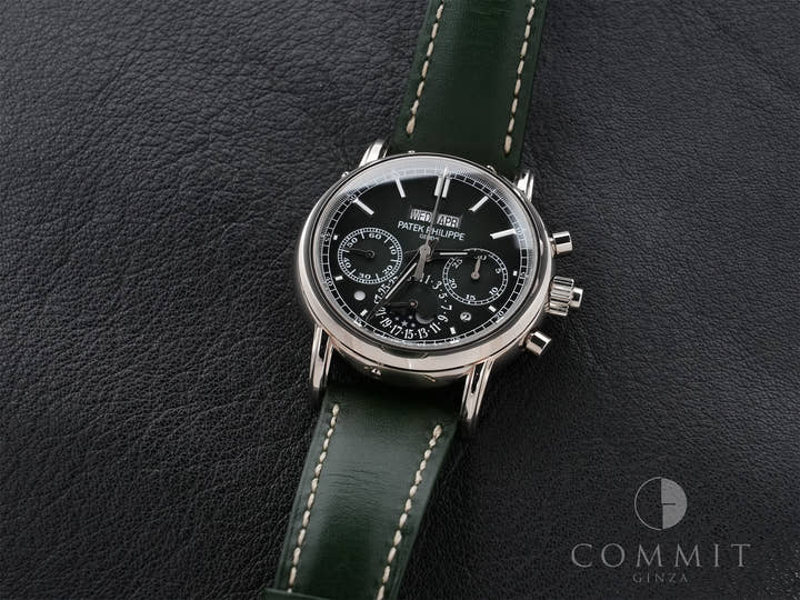 パテックフィリップ パーペチュアルカレンダー スプリットセコンド クロノグラフ Ref.5204G-001 ホワイトゴールド オリーブグリーンソレイユ文字盤 極美品 znbcu9t9