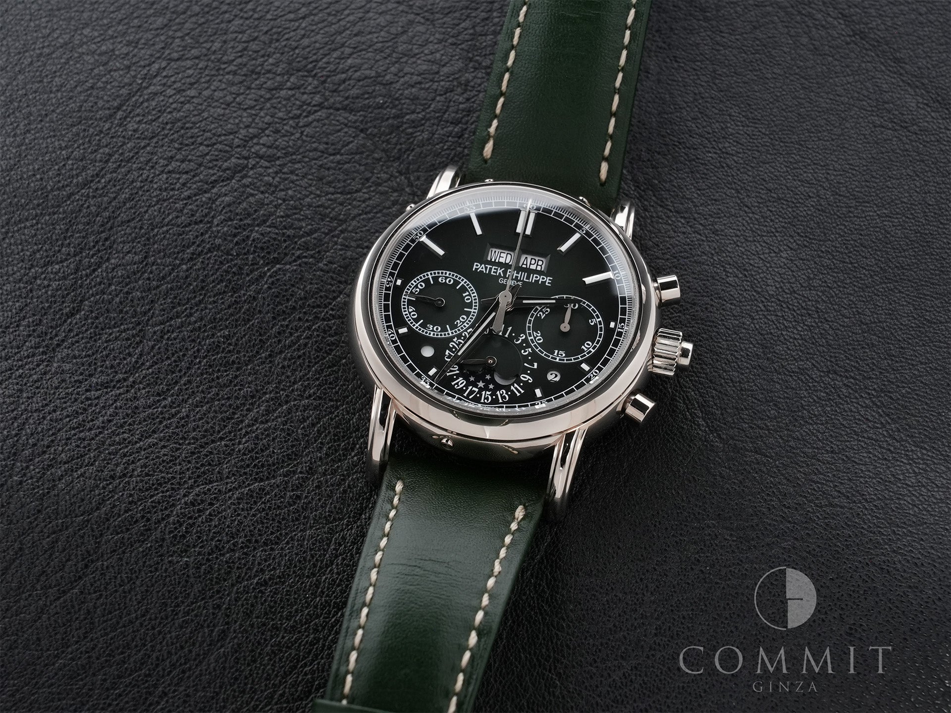 パテックフィリップ パーペチュアルカレンダー スプリットセコンド クロノグラフ Ref.5204G-001 ホワイトゴールド オリーブグリーンソレイユ文字盤 極美品 znbcu9t9