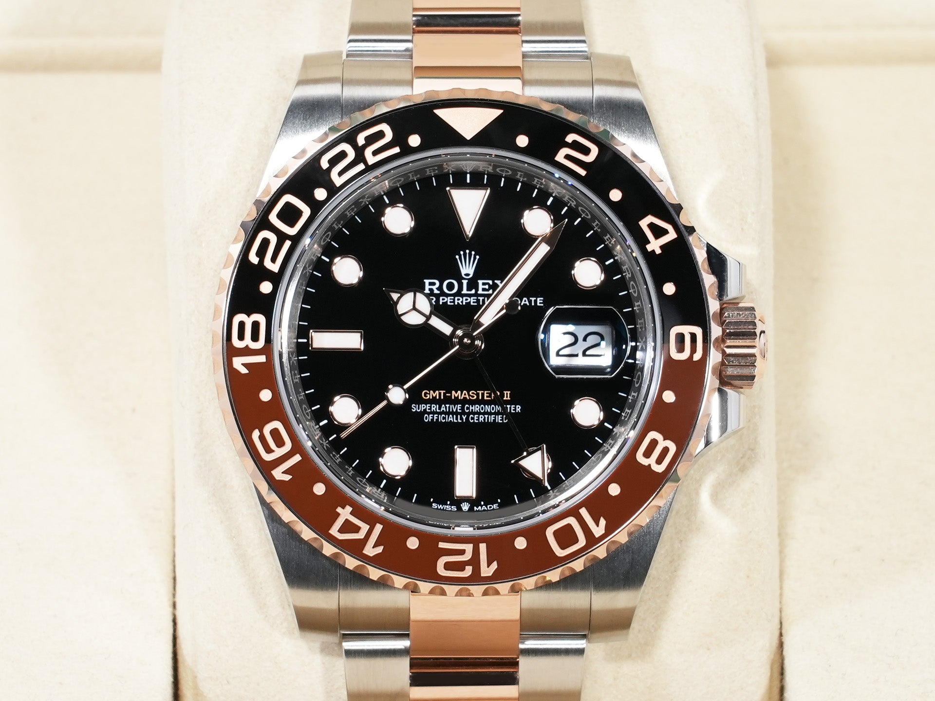 ロレックス GMTマスターII Ref.126711CHNR ステンレススチール/エバーローズゴールド ブラック文字盤 オイスターブレスレット 美品 79qr9odc