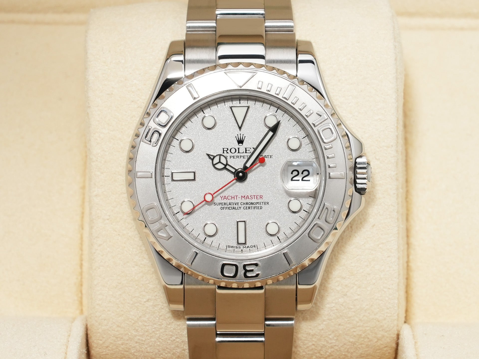 ロレックス ヨットマスター Ref.168622 ステンレススチール/プラチナ ロレジウム文字盤 美中古 mrn7dnij
