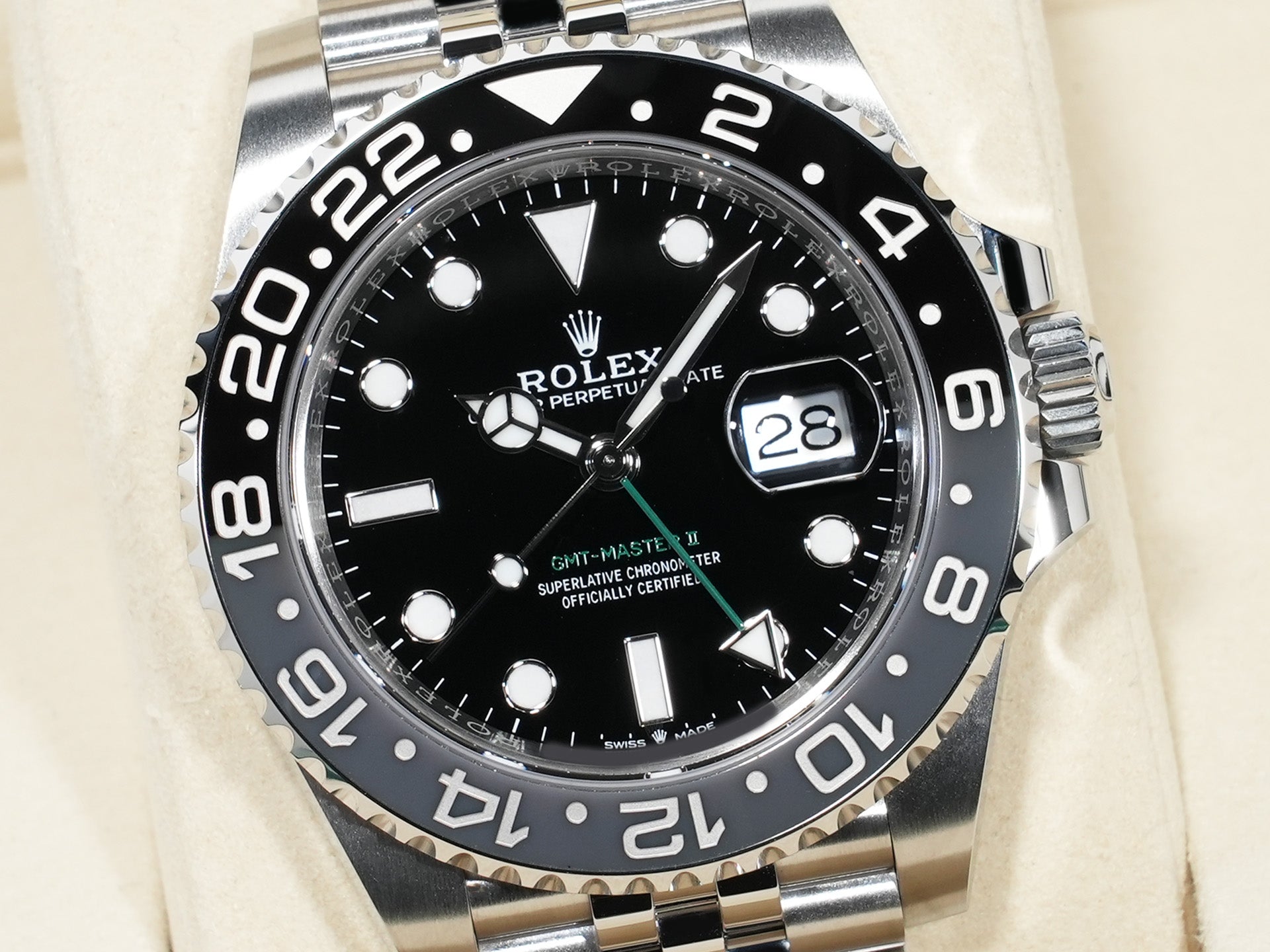 Rolex GMT-Master II Ref.126710GRNR Stainless Steel Black Dial Jubilee Bracelet Unused jn5vvee5
