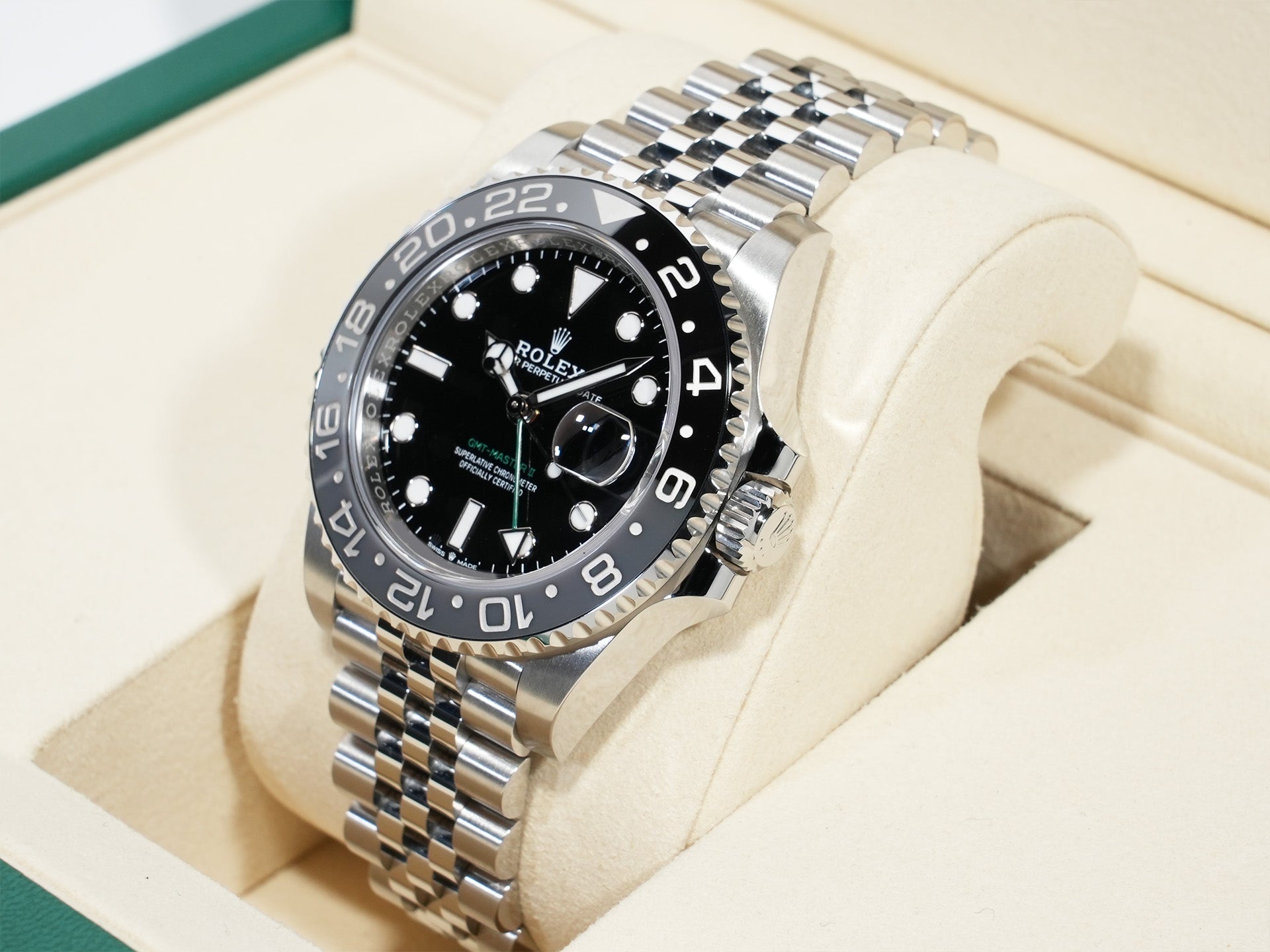 Rolex GMT-Master II Ref.126710GRNR Stainless Steel Black Dial Jubilee Bracelet Unused jn5vvee5