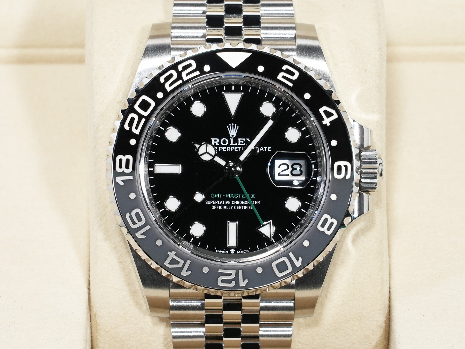 ロレックス GMTマスターII Ref.126710GRNR ステンレススチール ブラック文字盤 ジュビリーブレスレット 未使用 vfsqgztz