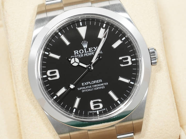 ロレックス エクスプローラーI Ref.214270 ステンレススチール ブラック文字盤 オイスターブレスレット 中古 atoncgcw