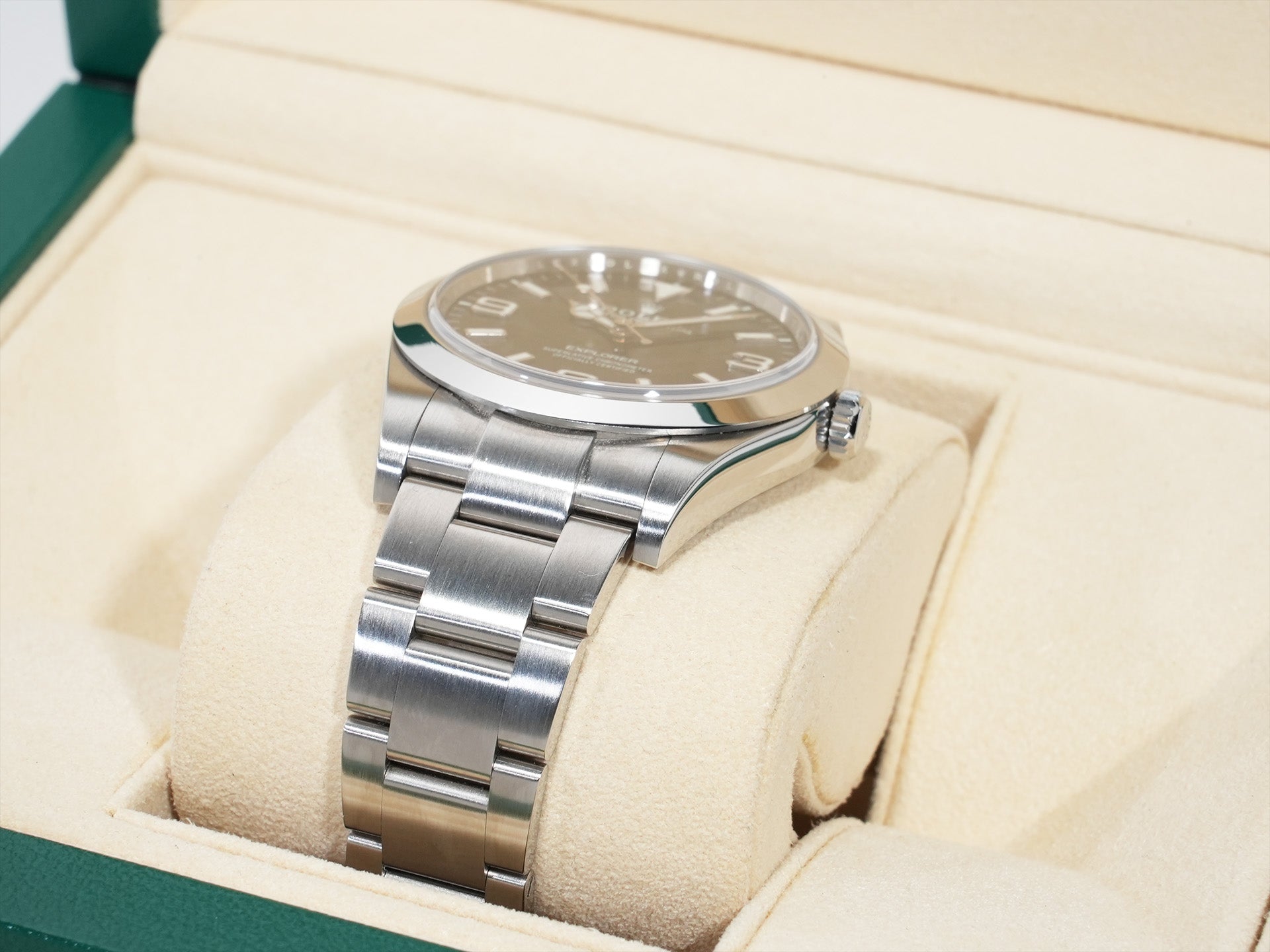 ロレックス エクスプローラーI Ref.214270 ステンレススチール ブラック文字盤 オイスターブレスレット 中古 atoncgcw