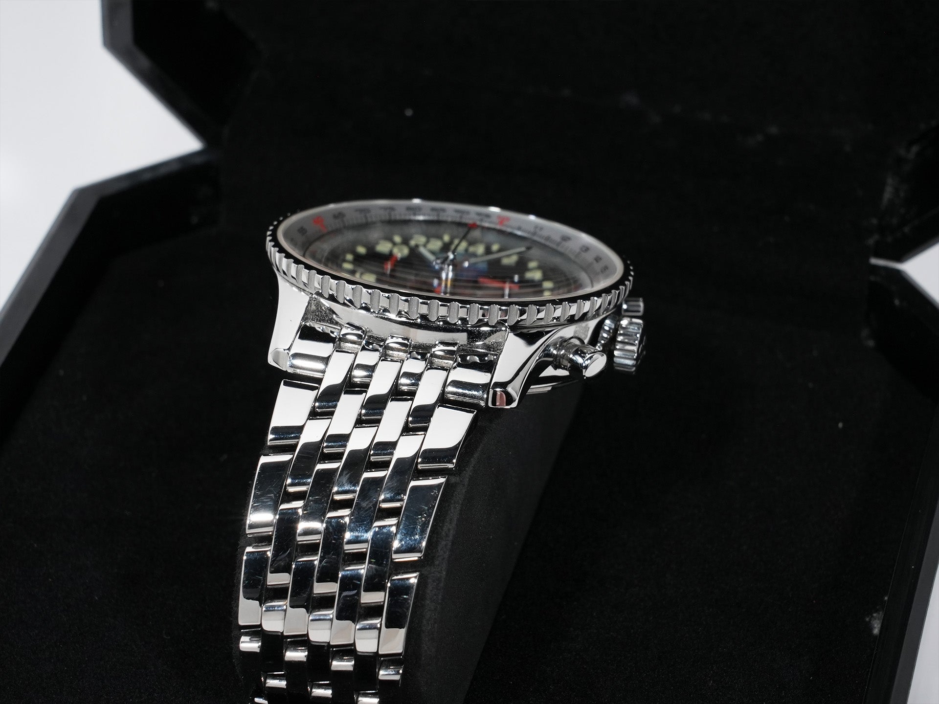 ブライトリング ナビタイマー コスモノート フライバック ポルコロッソ Ref.A22322 ステンレススチール ブラック文字盤 中古 pihcetcz