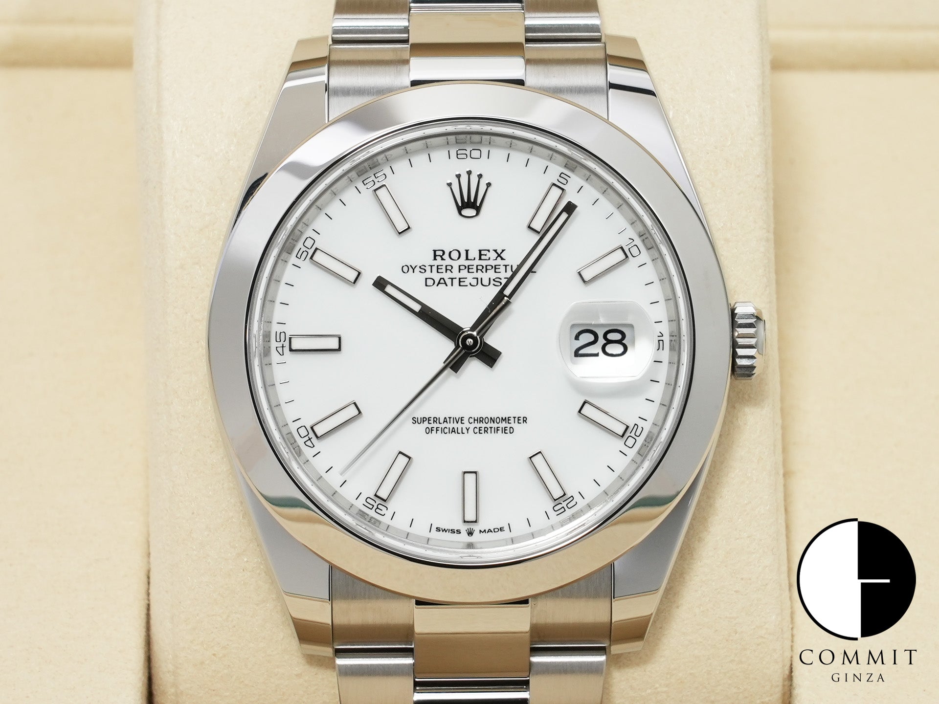 ロレックス デイトジャスト41 Ref.126300 ステンレススチール ホワイト文字盤 オイスターブレスレット 未使用 vicxq3un