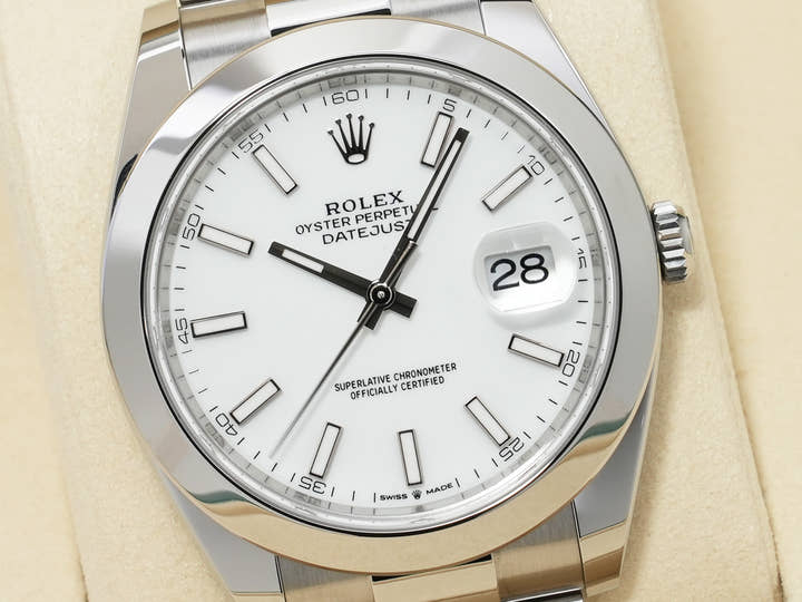 Rolex Datejust 41 Ref. 126300 Stainless Steel White Dial Oyster Bracelet Unused vicxq3un