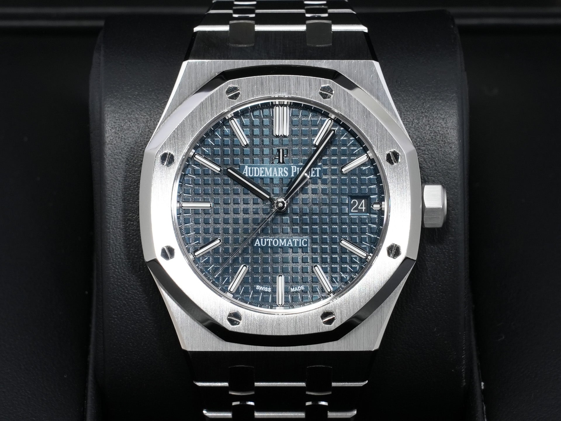 オーデマピゲ ロイヤルオーク Ref.15450ST.OO.1256ST.03 ステンレススチール ブルー文字盤 美品 izo65ym9