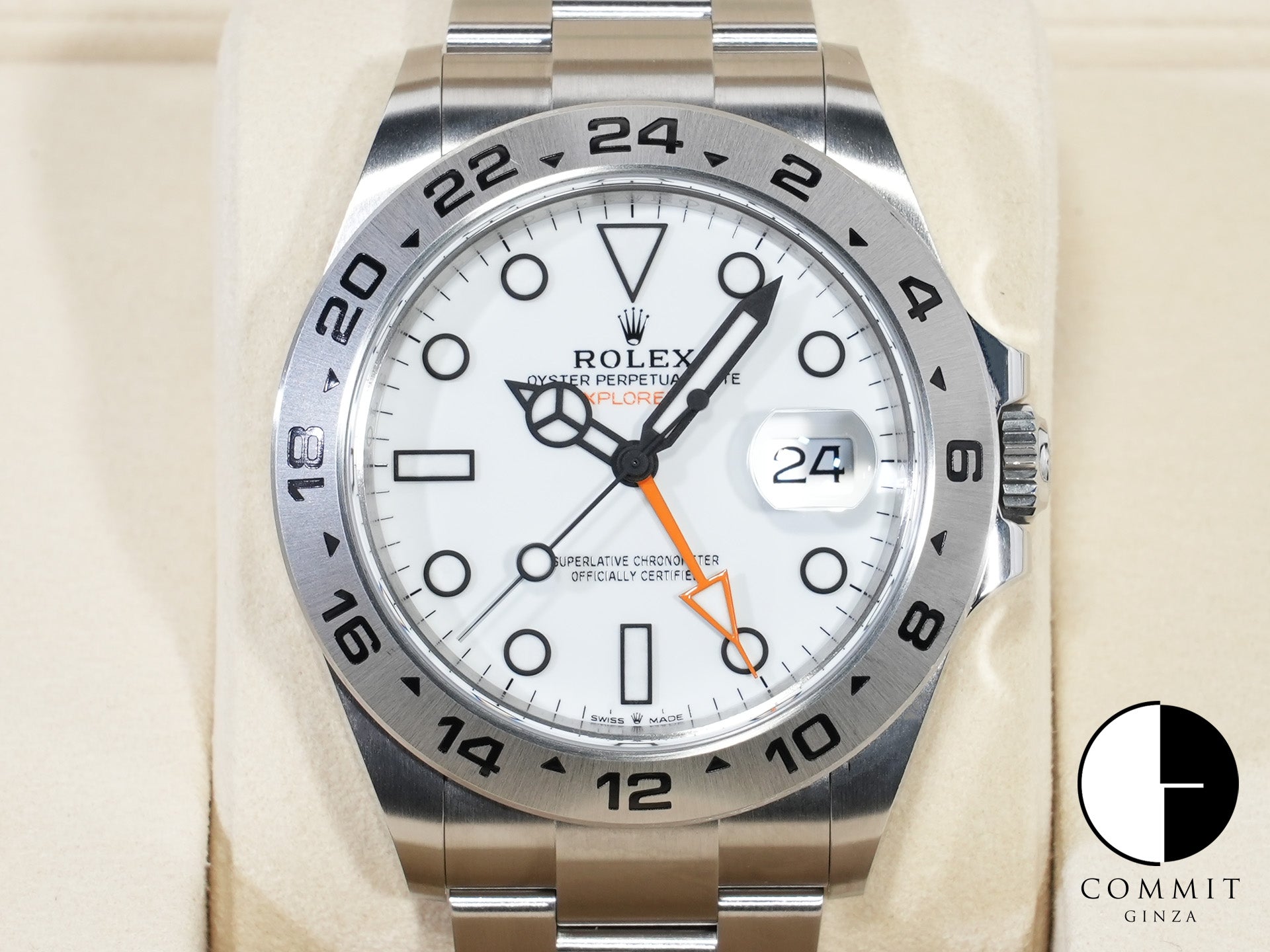 ロレックス エクスプローラーII Ref.226570 ステンレススチール ホワイト文字盤 オイスターブレスレット 中古 jgwowqbi