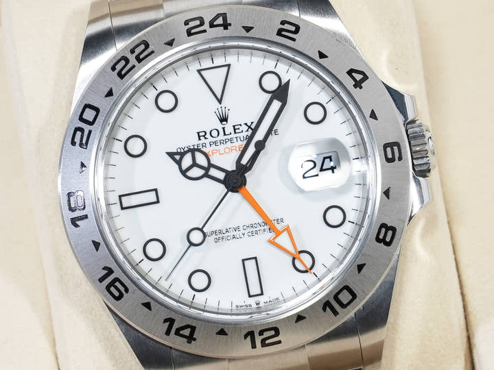 ロレックス エクスプローラーII Ref.226570 ステンレススチール ホワイト文字盤 オイスターブレスレット 中古 jgwowqbi