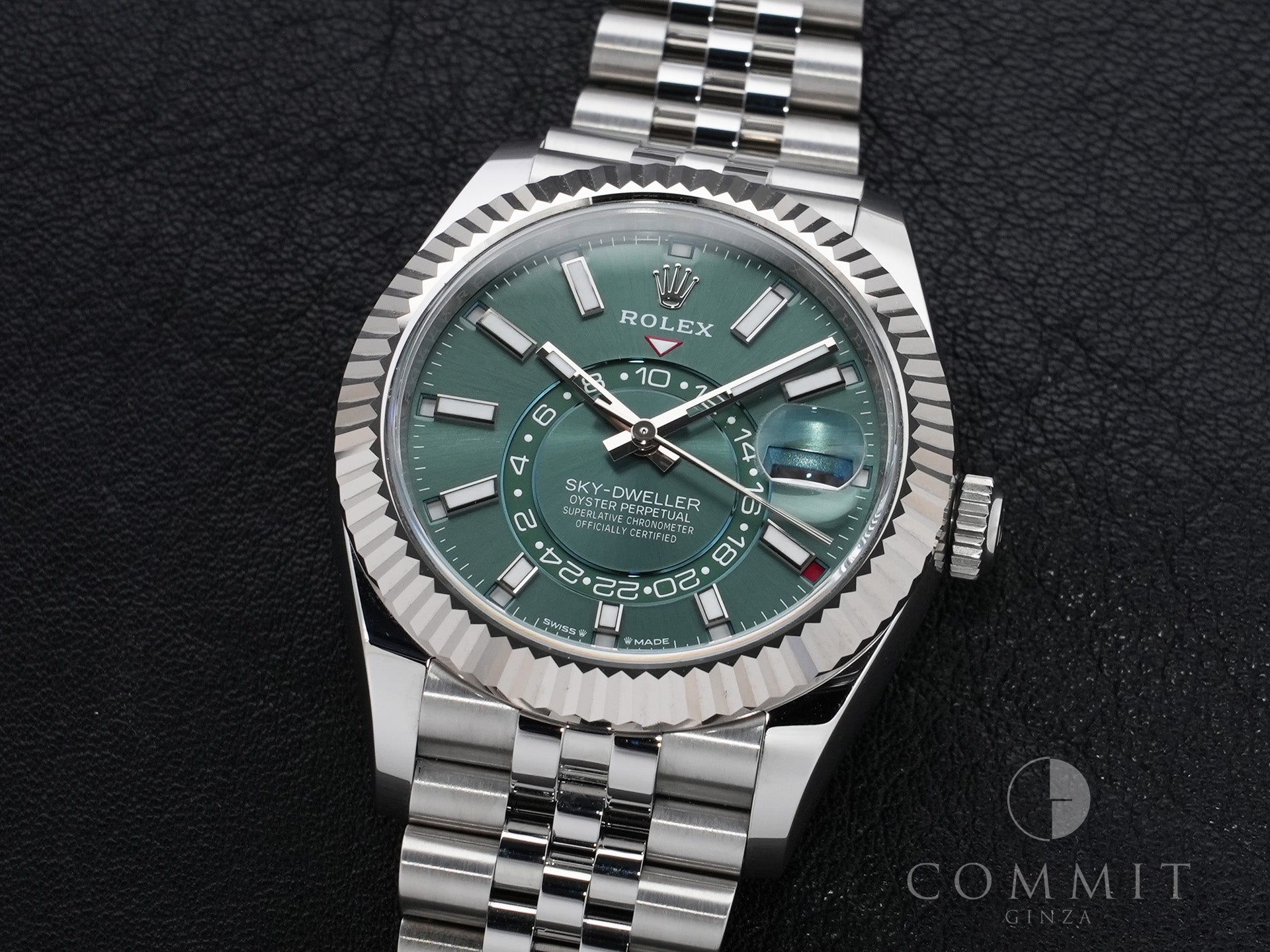 Rolex Sky-Dweller Ref.336934 Stainless Steel/White Gold Mint Green Dial Jubilee Bracelet Excellent Condition uz6k9xon