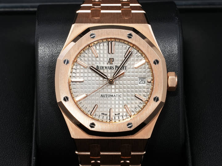 Audemars Piguet Royal Oak Ref.15450OR.OO.1256OR.01 Pink Gold Gray Dial Excellent Used yhxpf3qu